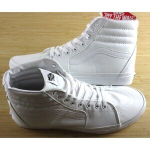 Vans Men's Sk8-Hi True White Striped Classic Canvas Skate shoes Sizes NIB